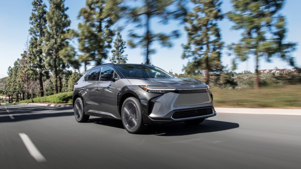 The 2025 Toyota bZ4X on the road